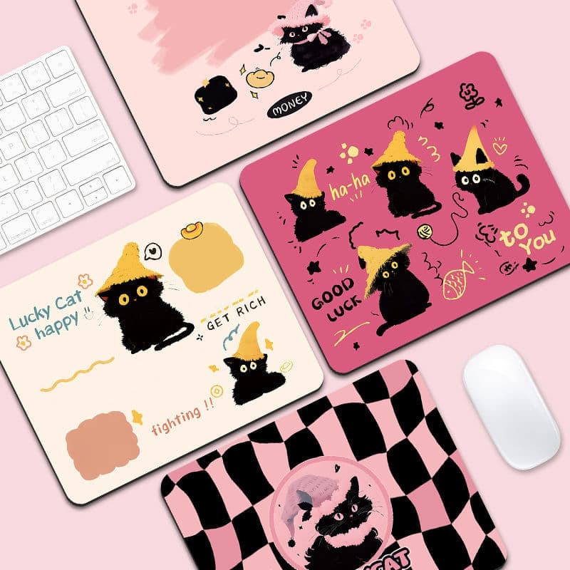 แผ่นรองเม้าส์ Mouse Pad กันน้ำ ลายการ์ตูน แผ่นรองเมาส์น่ารัก แผ่นรองเมาส์เล็ก แผ่นรองเมาส์ลายแมวการ์ตูน ซักได้ มีฐานกันล รูปที่ 1