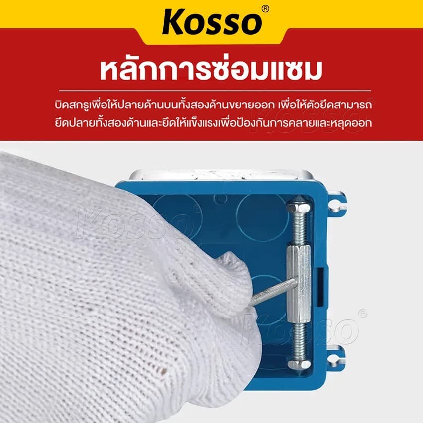 Kosso 10ชิ้น!! ชุดสวิทซ์ติดผนัง กล่องสวิทช์ซ็อกเก็ตติดผนัง ซ็อกเก็ตเทปคาสเซ็ต รูปที่ 5