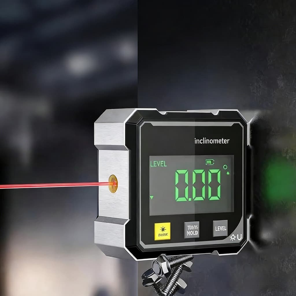 วัดมุมจอแสดงผล สี่ด้านดิจิตอลแสดงระดับเครื่องวัดมุม Inclinometer,แม่เหล็กดูดแบบพกพาเลเซอร์ดิจิตอลเครื่องวัดมุม รูปที่ 3