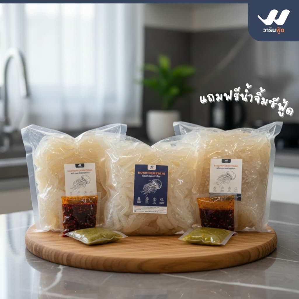 **ค่าส่งถูกที่สุด แถมฟรีน้ำจิ้มซีฟู้ด50g.** แมงกะพรุนน้ำมันงา สายคลีน/คีโต ซื้อซ้ำทั่วประเทศมายาวนาน รูปที่ 8