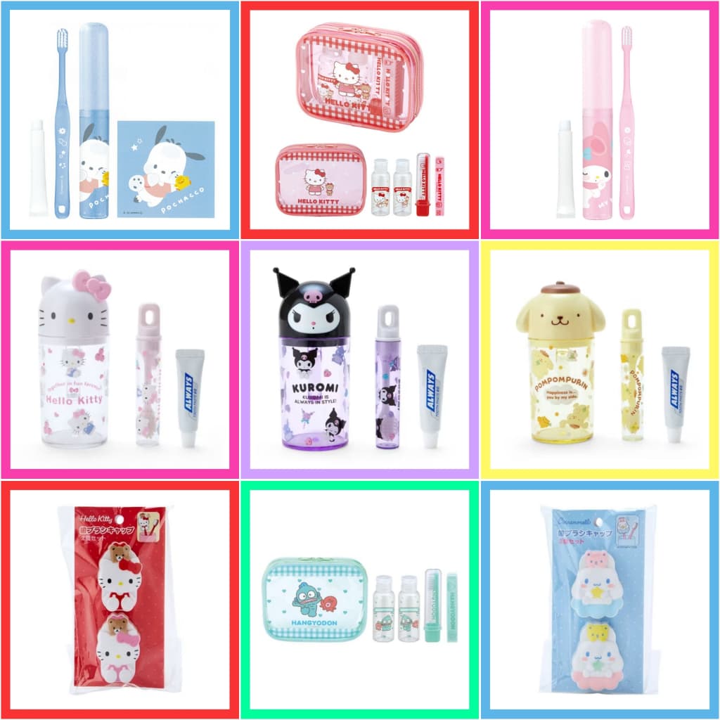 แท้ 100% แปรงสีฟัน Sanrio Travel Set แปรง สีฟัน ยาสีฟัน ชุดแปรงสีฟัน แก้วน้ำ หวี รูปที่ 1
