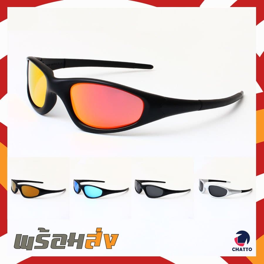 แว่นตากันแดด ทรงสปอร์ต ใส่วิ่ง ใส่กันแดด เลนส์ปรอท ป้องกัน UV400 สามารถตัดแสงสะท้อนได้ รูปที่ 1