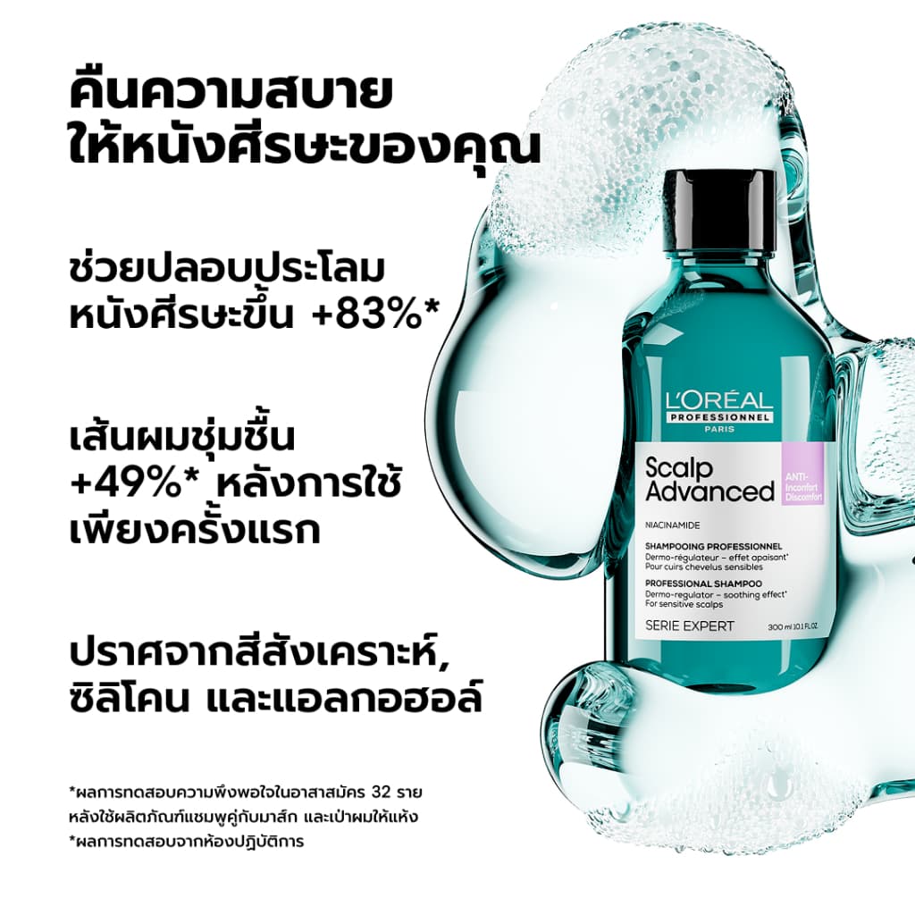L'Oreal Professionnel Scalp Advanced Anti-discomfort Shampoo แชมพูสูตรอ่อนโยนพิเศษดูแลหนังศีรษะระคายเคืองง่าย 300ml รูปที่ 4