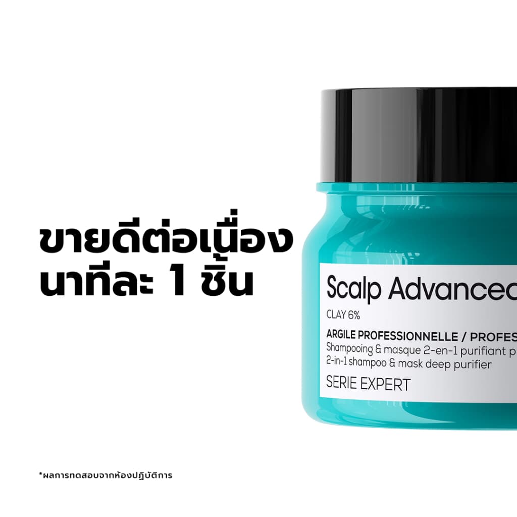 L'Oreal Professionnel Scalp Advanced Anti-oiliness Masque สครับหนังศีรษะเนื้อเคลย์ ดีท็อกซ์ความมันและสิ่งสกปรก 250ml รูปที่ 6