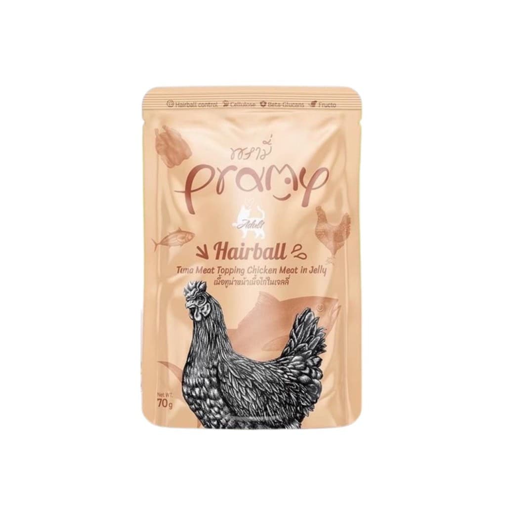 Pramy พรามี่ อาหาร เปียกแมว สูตร แมวโต ลูกแมว แมวแก่ ทุกรสชาติ ทูน่า แซลมอน ไก่ 1 ซอง ขนาด รูปที่ 4