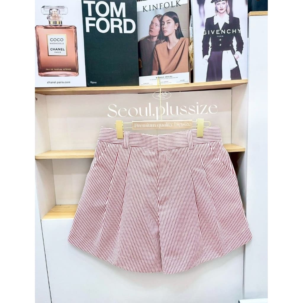 Jeans striped shortpants ขาสั้นยีนส์ลายริ้ว เอว 34-60 นิ้ว รูปที่ 6