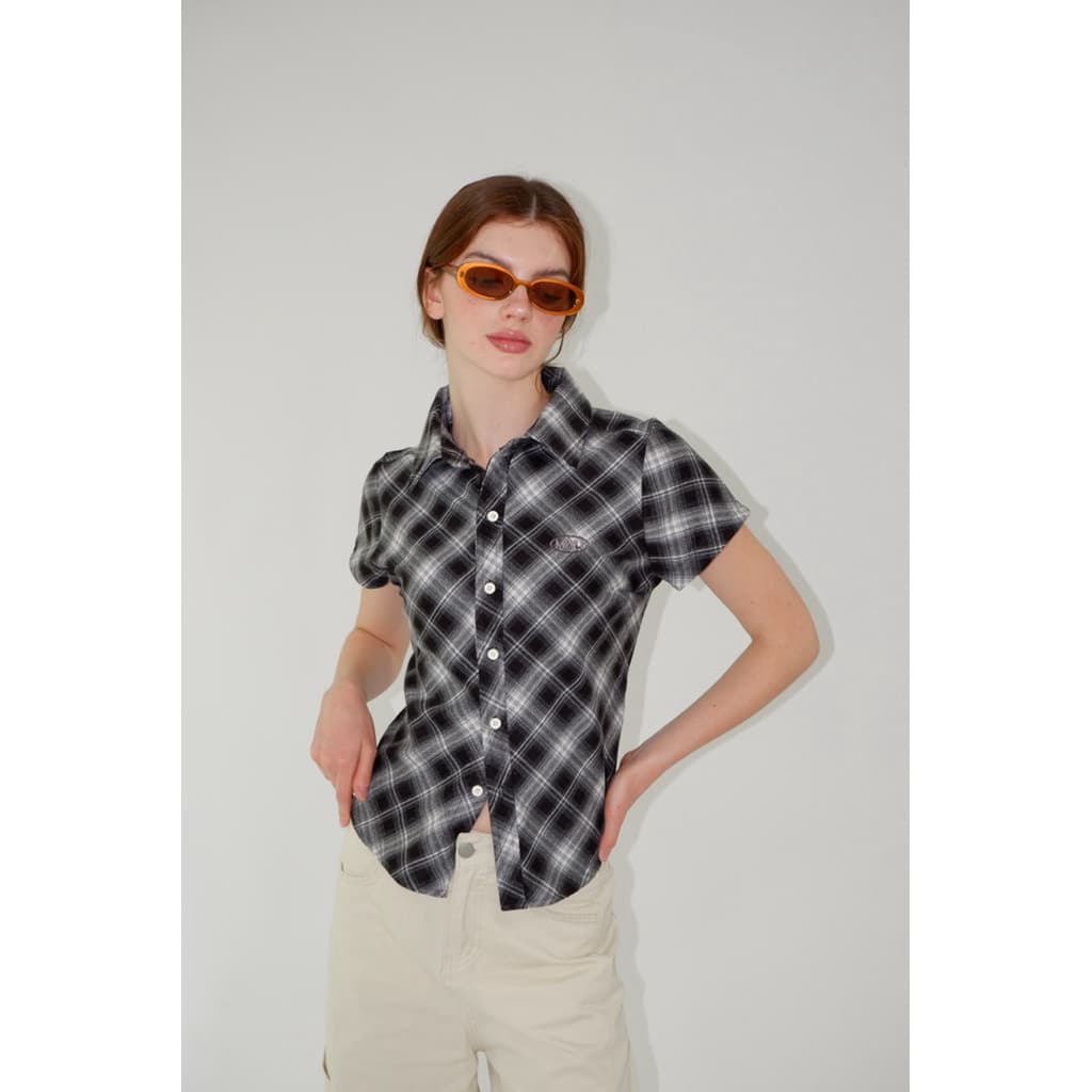 MALI Scottie top เสื้อเชิ๊ตเข้ารูปแขนสั้น รูปที่ 1