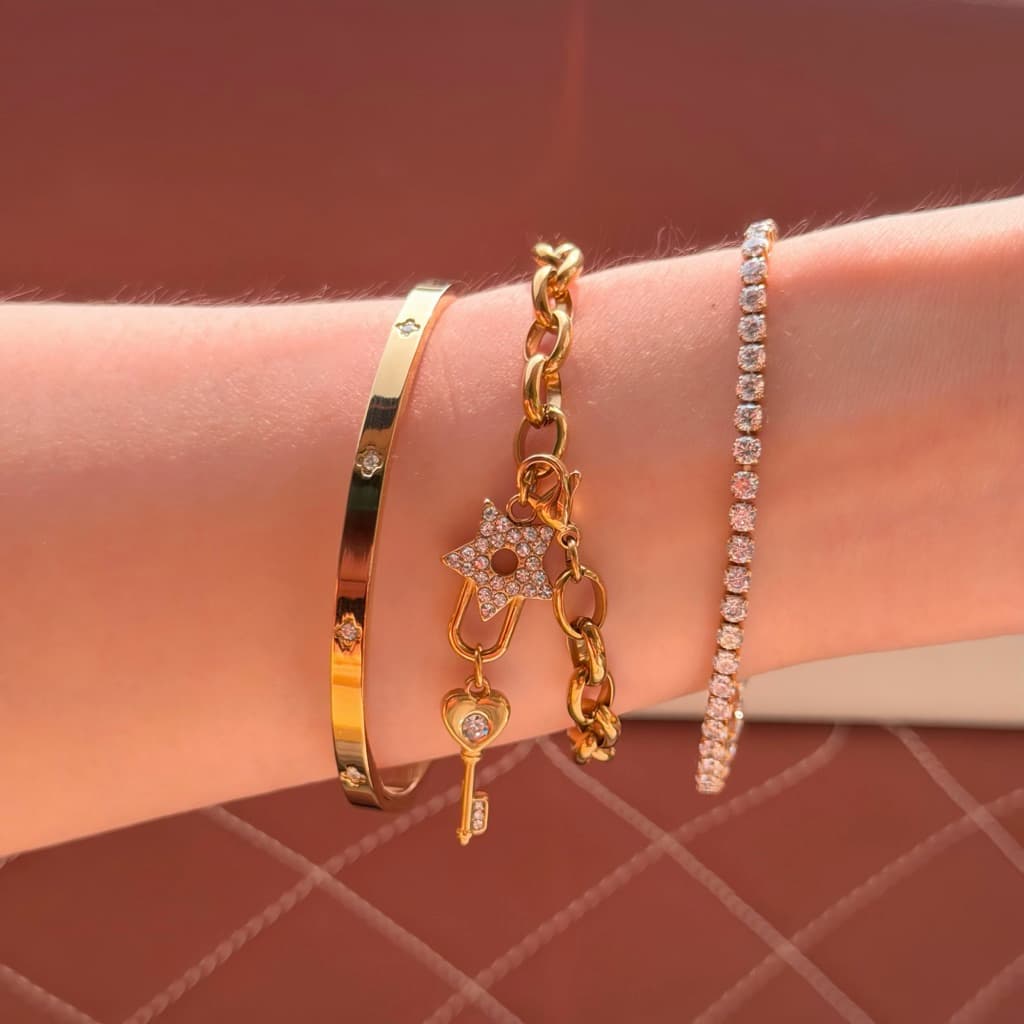 gigaglam starry key bracelet | สร้อยข้อมือ ไม่ลอก ไม่ดำ รูปที่ 3