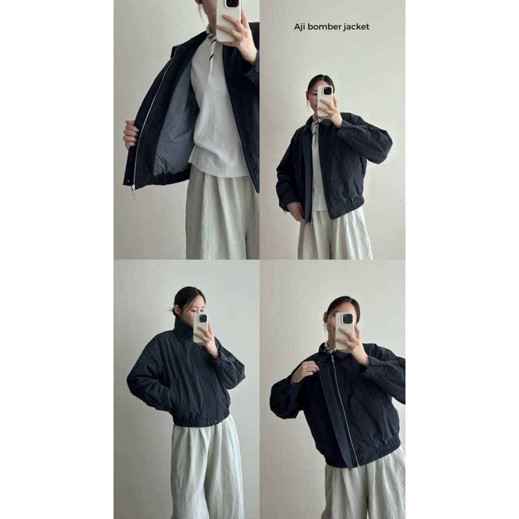 FADTHINGS : Aji bomber jacket สีกรมท่า ผ้าเดียวกับ paté ค่า รูปที่ 1