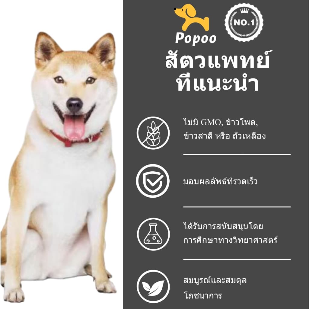 Popoo Hip & Joint Support for Dogs อาหารเสริมสุนัข เสริมสร้างข้อต่อ กระดูก Dogs Treats120 ชิ้น รูปที่ 5