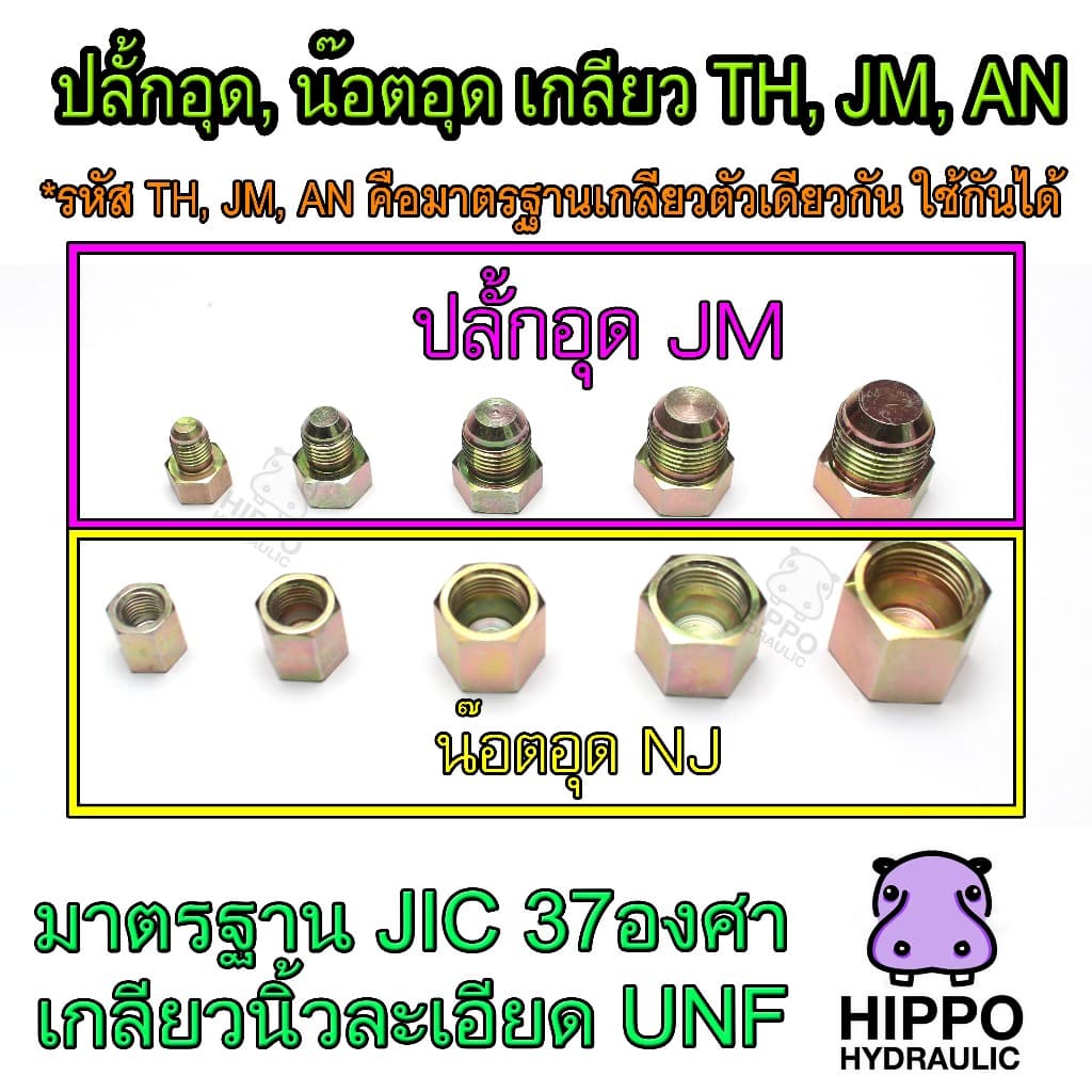 ปลั้กอุดJM, น๊อตอุดN๋J เกลียว TH, JM, AN อุดสายน้ำมัน อุดวาล์วไฮดรอลิค อุดสายpower รูปที่ 2