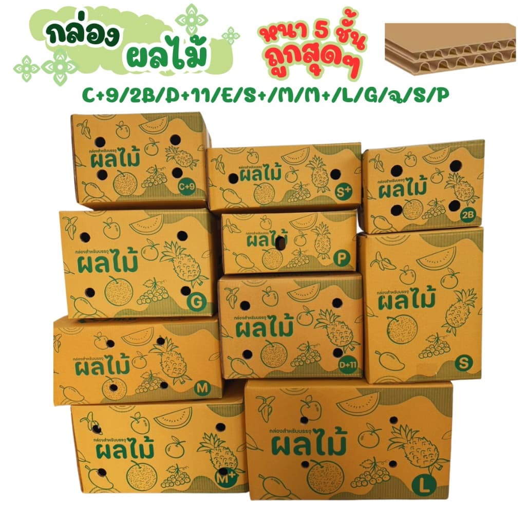 กล่องใส่ผลไม้ อย่างหนา 5 ชั้น กล่องบรรจุผลไม้ 10 ใบ รูปที่ 1