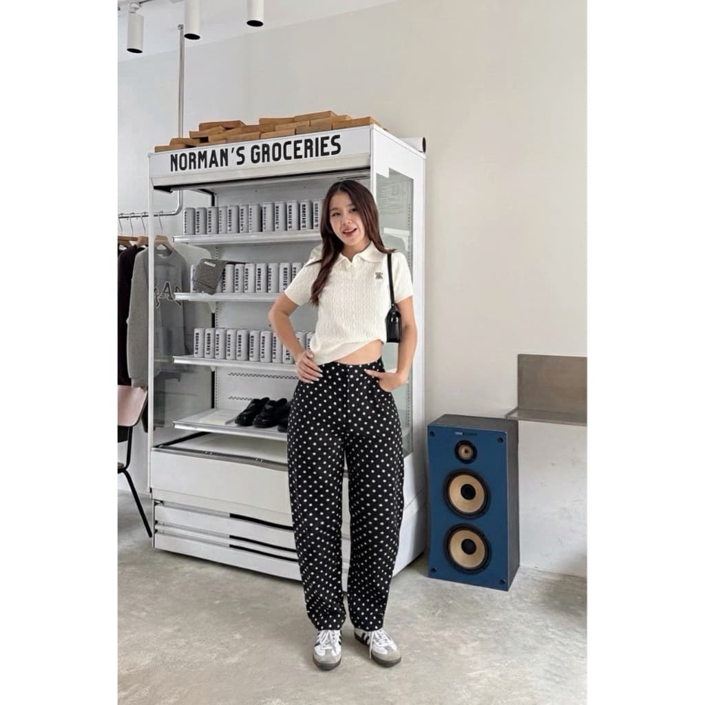 Barrell pants กางเกงบาเรลผ้าซูปเปอร์กึ่งยีนส์หนาอยู่ทรงสวย รูปที่ 5