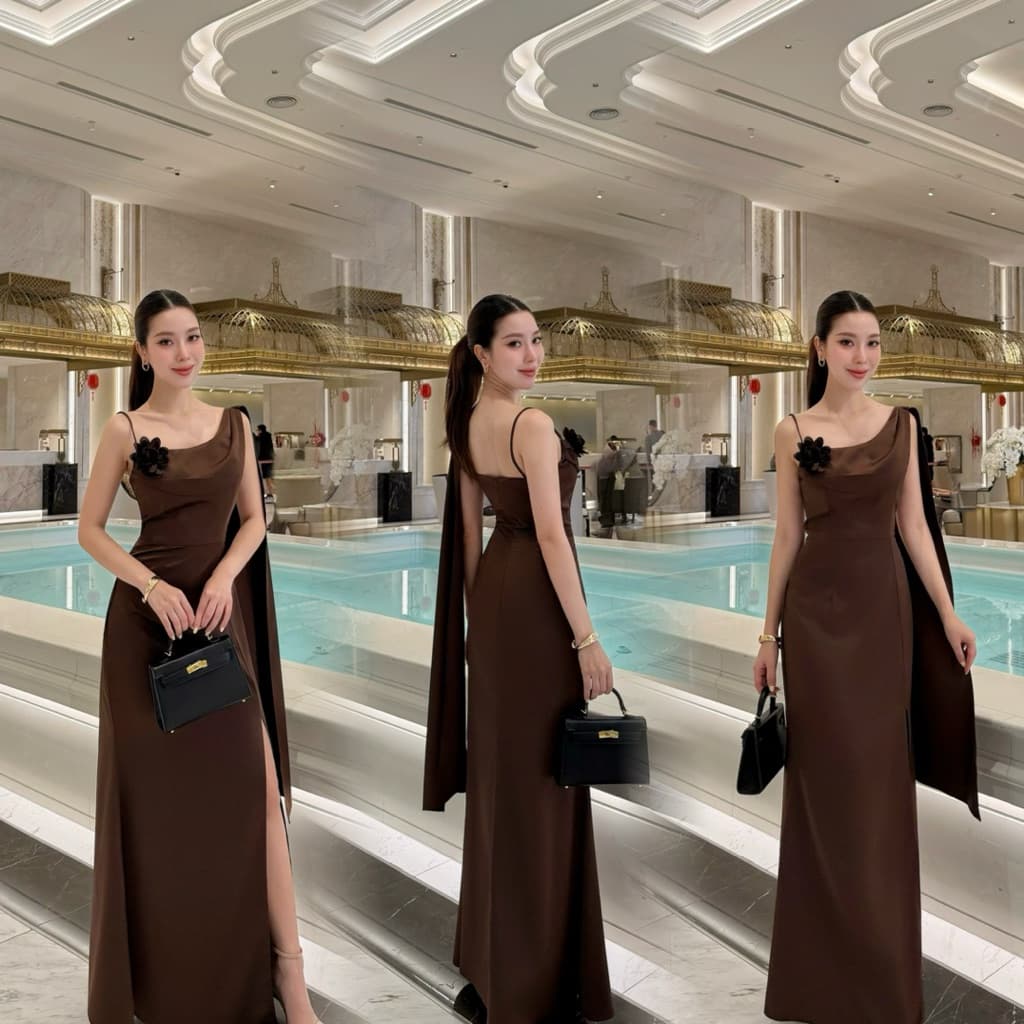 ชุดสไบ ชุดเพื่อนเจ้าสาว เข้าแล้วค่า MAYA s-xl ชุดไปงานแต่ง + ดอกไม้ G137 รูปที่ 9