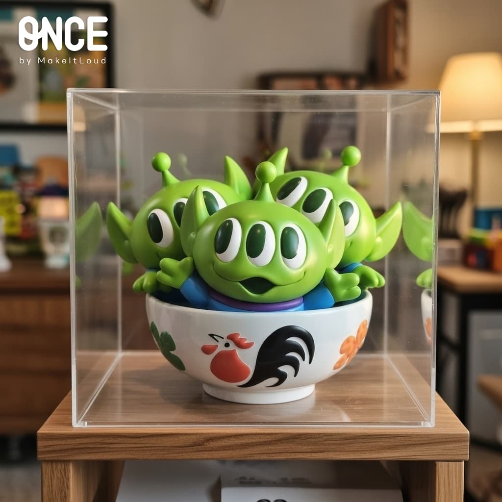 ONCE x ©Disney/Pixar Toy Story Aliens Collectible Figure Limited Edition Green Men ในชามตราไก่ ลิขสิทธิ์แท้ รูปที่ 8