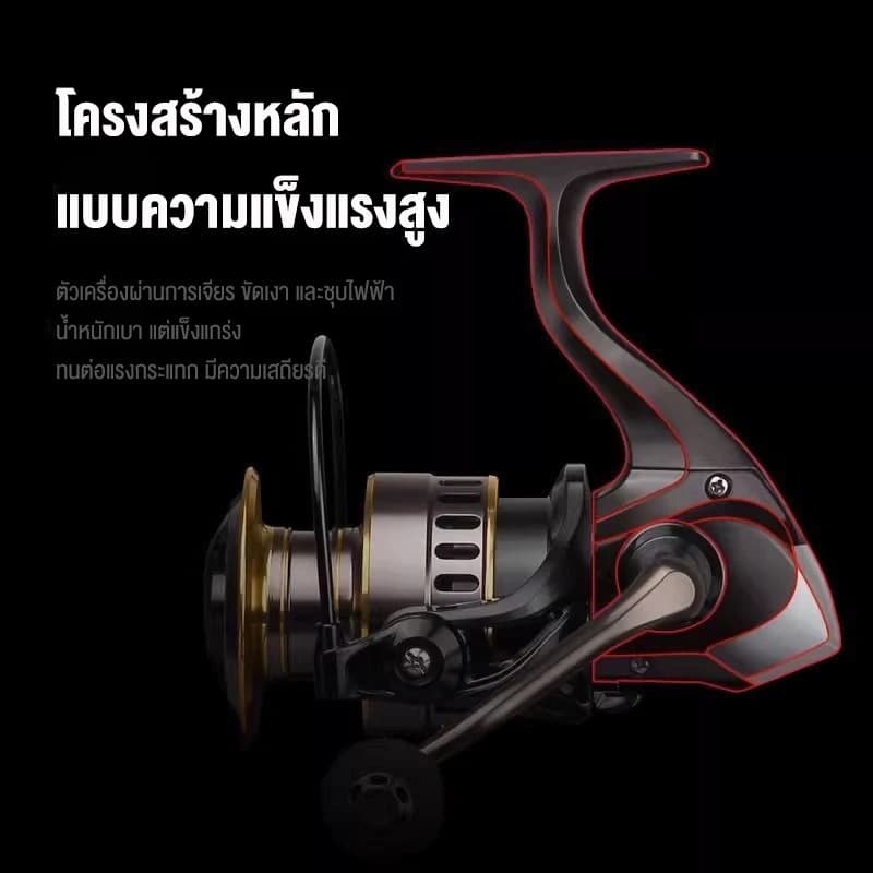 รอกตกปลา รอกตกปลาสปินนิ่ง HE500-HE7000 รอกตกปลาหมาป่า ด้ามลูกบอลโลหะ เรียบ รอกตกปลาทะเล fishing reel spinning reel รูปที่ 5