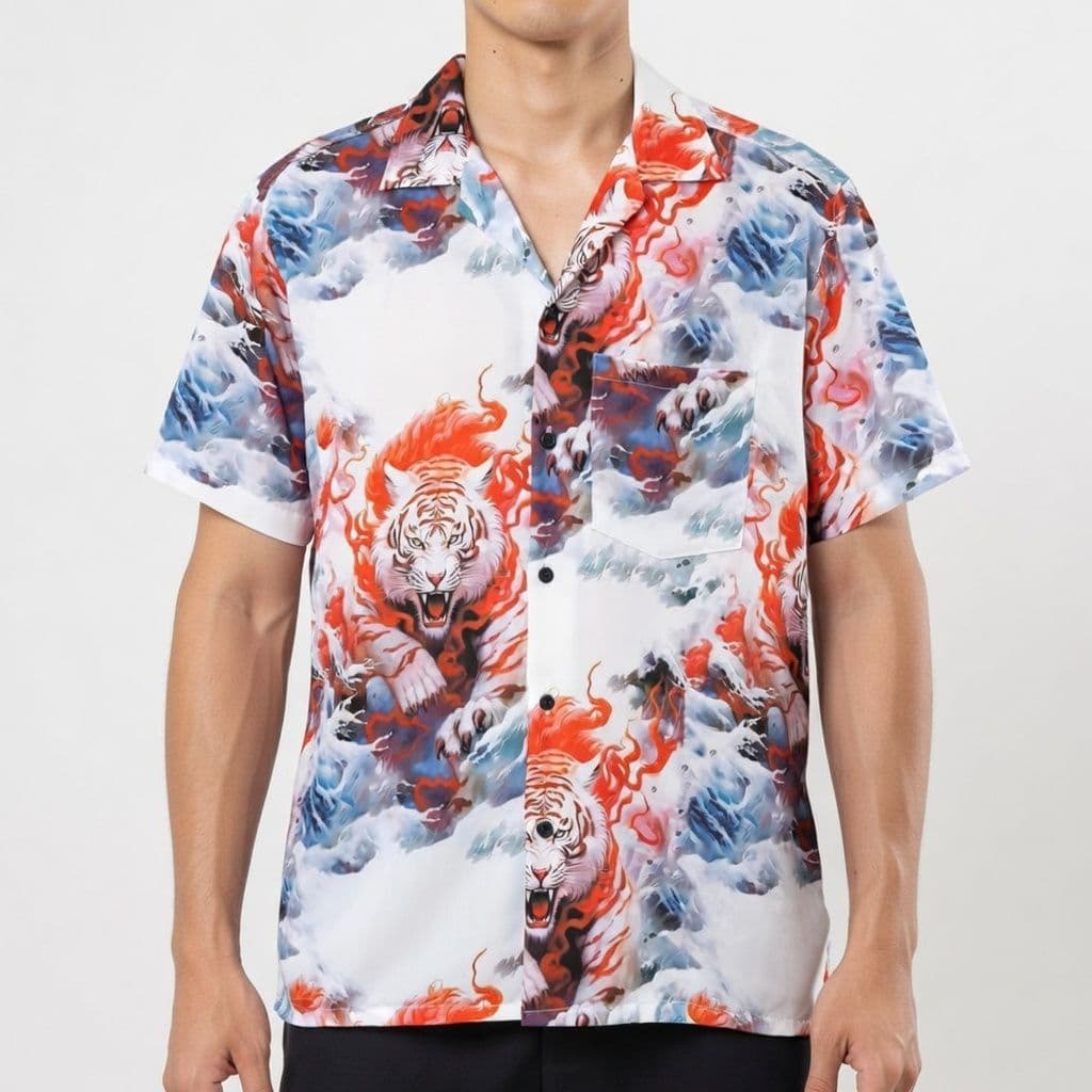 เสื้อเชิ้ตฮาวายรวมลาย อก 38-52 นิ้ว M-3XL ผ้าไหมอิตาลี ผ้านุ่มใส่สบาย รูปที่ 6