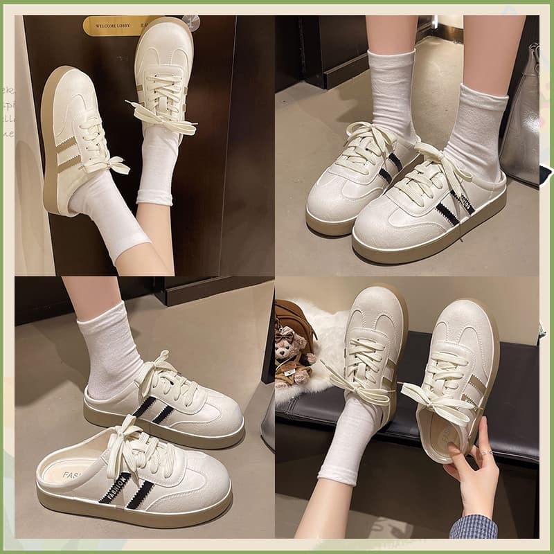 Amazy รองเท้าแตะแฟชั่นแบบเปิดส้น สำหรับผู้หญิง รุ่นใหม่ฤดูร้อน สไตล์น่ารักๆ แบบสวม ไม่ต้องผูกเชือก ใส่ง่าย รูปที่ 2