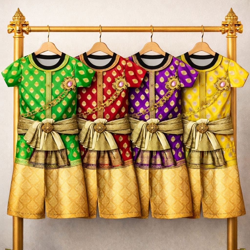 สุดปัง!! ชุดเด็กลายสไปและลายไทย งานพิมพ์ทั้งตัว สีสันสดใส 2-12ปีใส่ได้ลูกสาวลูกชายเด่นสุดๆ รูปที่ 7