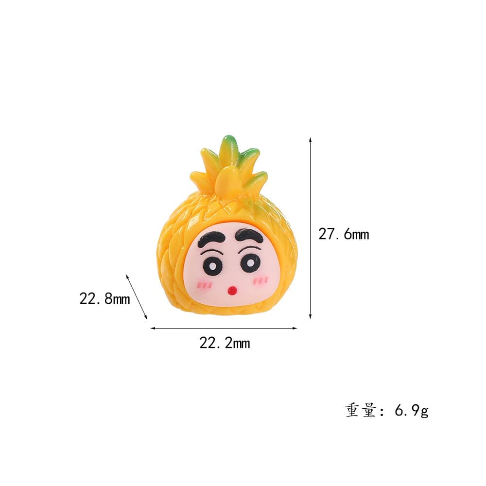 โมเดลจิ๋วผลไม้ชินจัง เซต 8 ชิ้น ฟรีกาว 2 หน้า งานเรซินตกแต่งหน้ารถ โต๊ะทำงาน บ้าน สวน A057 รูปที่ 6