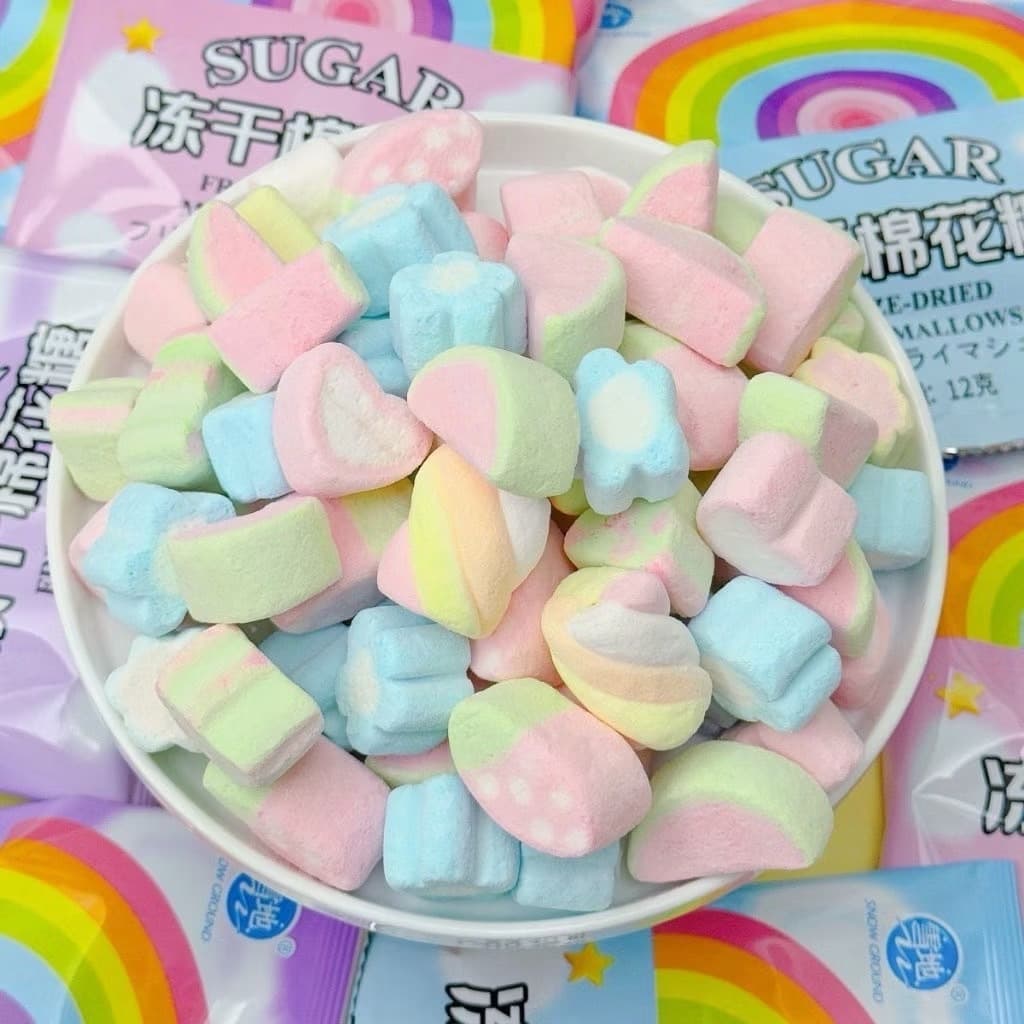 โปรสุดคุ้ม ขนมทานเล่น มาชเมลโล่ฟรีซดราย กรอบอร่อย สีพาสเทล มาชเมลโล่กรอบ Conton candy หวานหอมเคี้ยวเพลิน รูปที่ 4