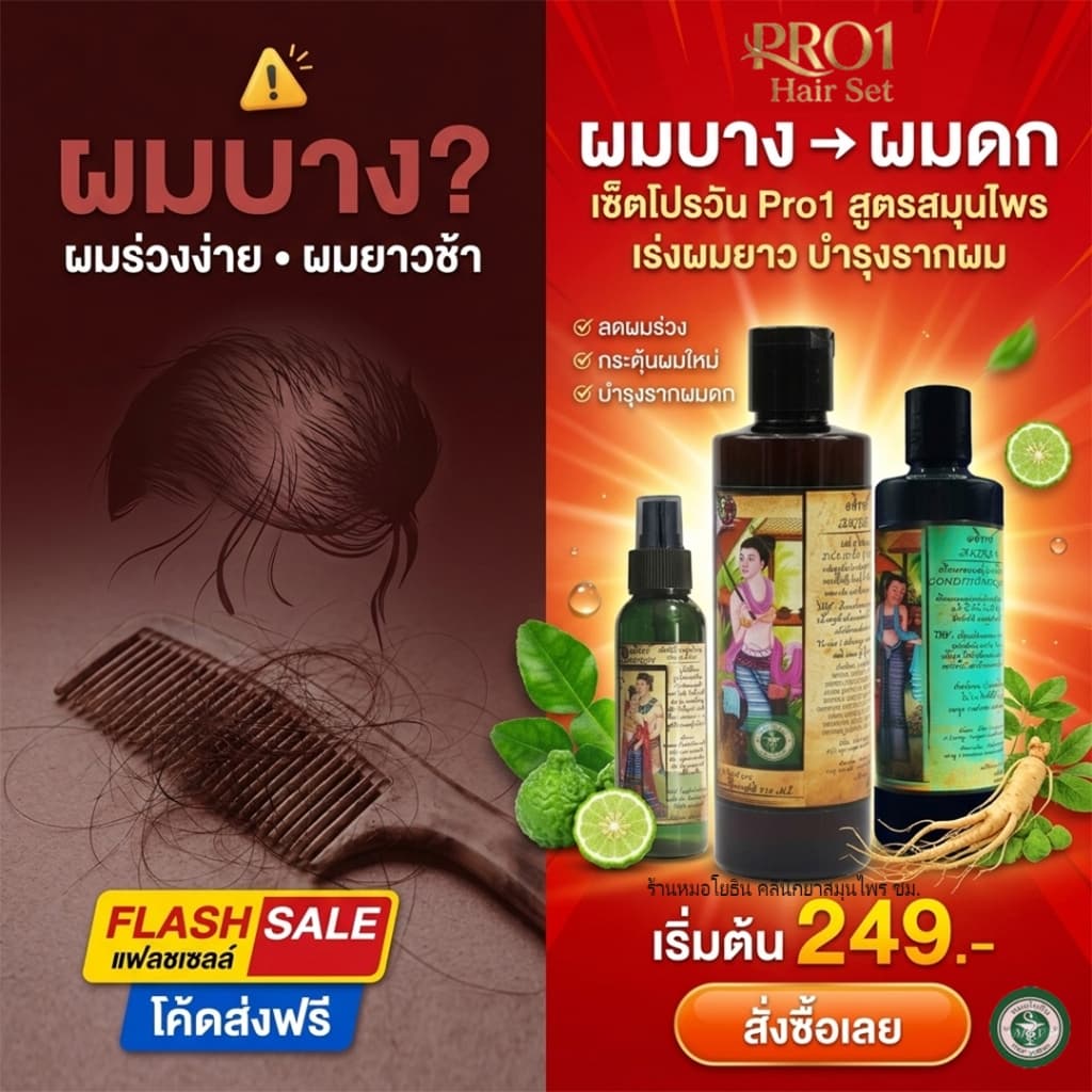เซ็ตโปรวัน Pro1 สูตรหมออมร แชมพูสระผม ครีมนวด และสเปรย์บำรุง สมุนไพรโบราณ รหัส C1 N1 S1 รูปที่ 6