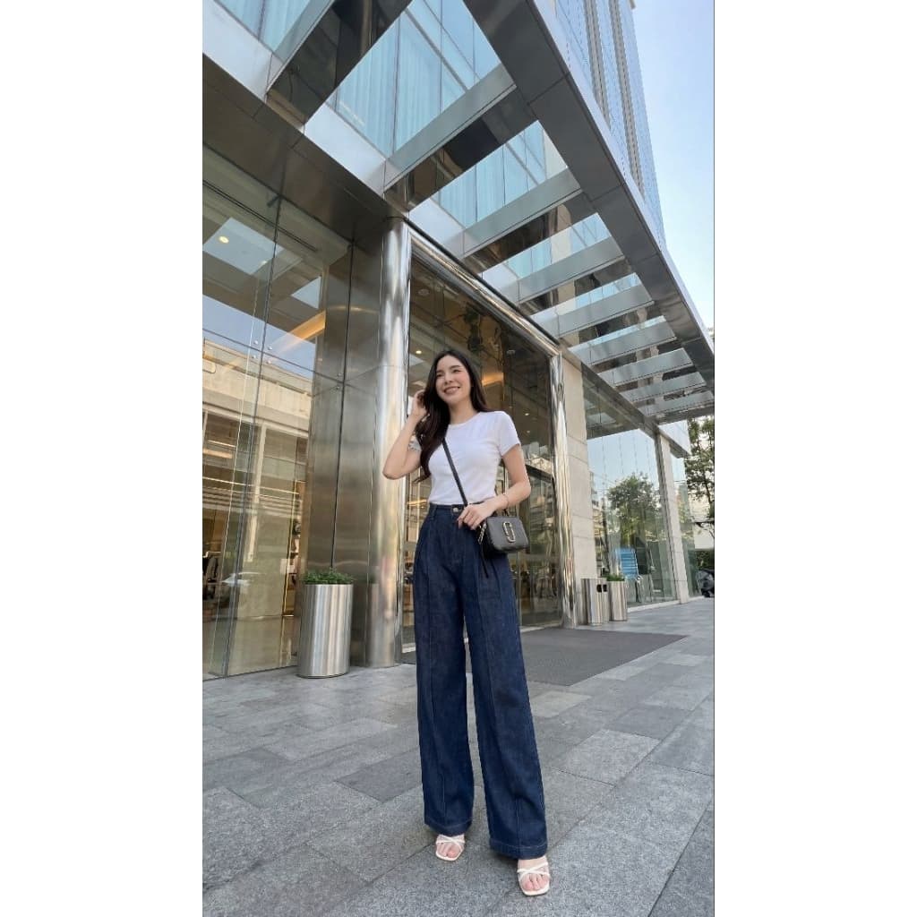 Mania Jeans กางเกงยีนส์ทางกระบอกใหญ่ baggy ผ้าไม่ยืด รูปที่ 4