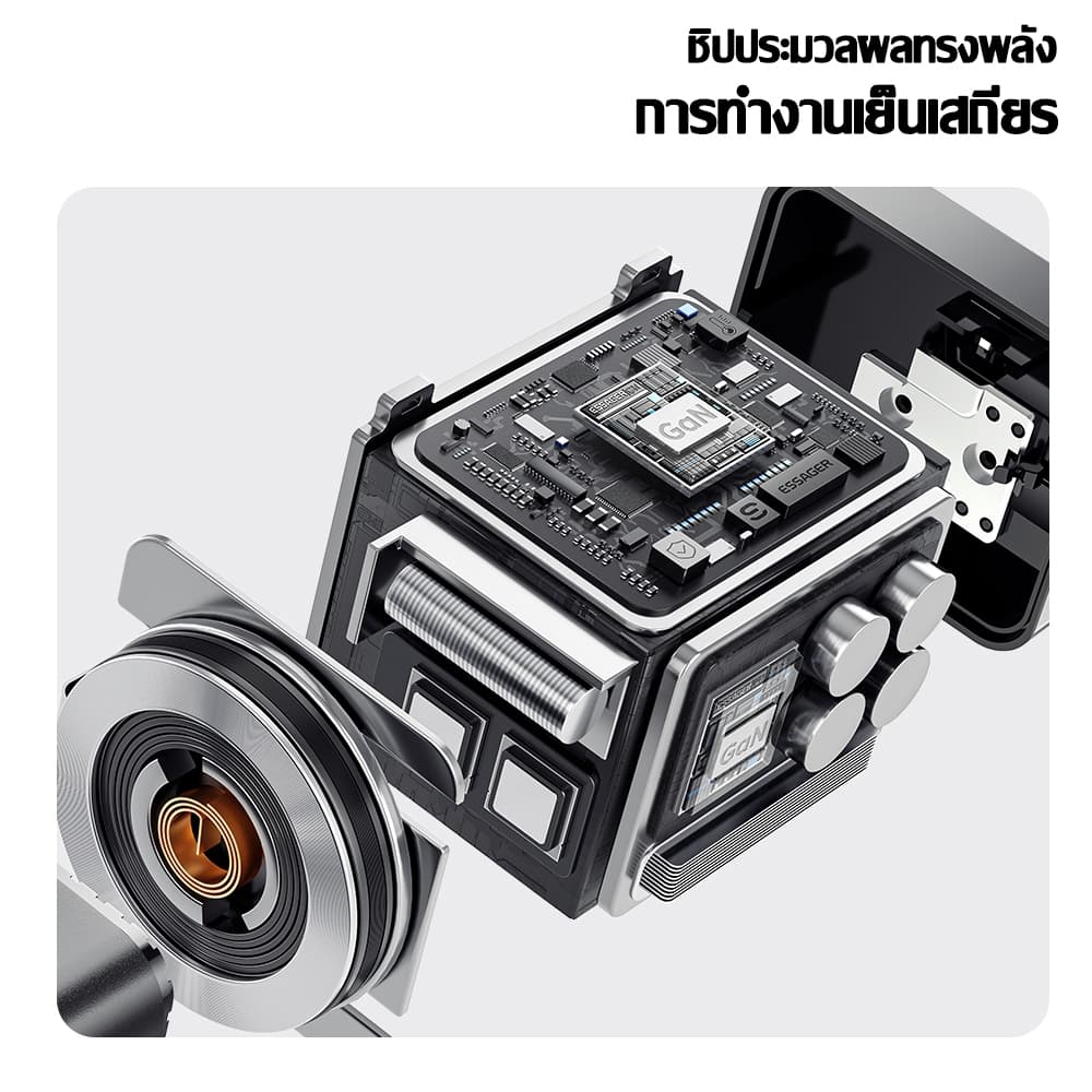 หัวชาร์จ 65W GaN USB A+C ชาร์จเร็ว พร้อมสายชาร์จพกพา ยืดได้ ชาร์จอุปกรณ์ 3 เครื่องพร้อมกัน จำเป็นสำหรับบ้านและการเดินทาง รูปที่ 5