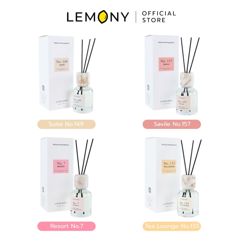 LEMONY ก้านไม้หอมปรับอากาศ LIVOLOGY Maison Atmosphere ขนาด 180 มล. รูปที่ 1