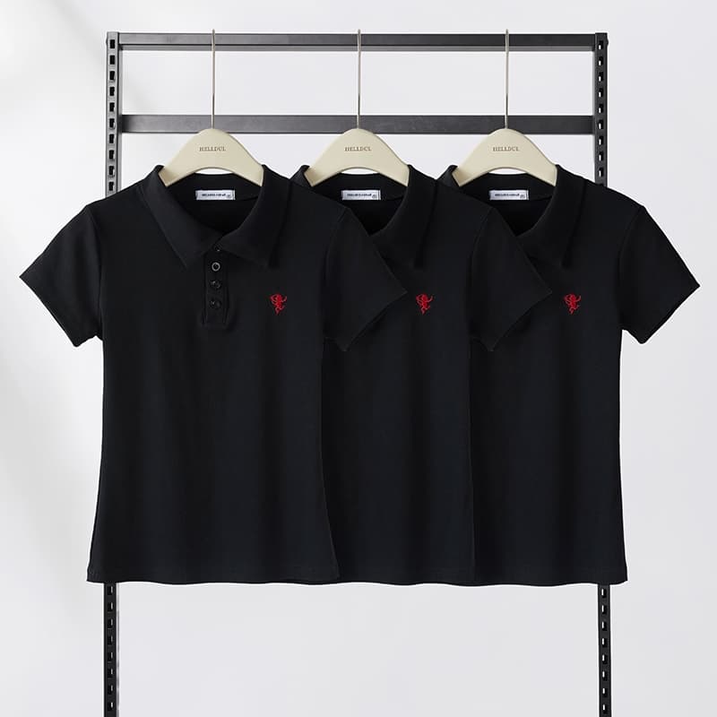 HELLDUL T0010เสื้อโปโลแขนสั้นคอปกปักลายสัตว์เล็กสุดปัง เนื้อผ้านุ่มสวยสะดุด ส่งจากไทย รูปที่ 3