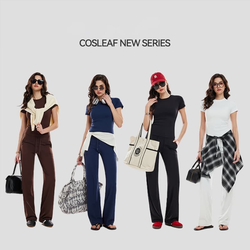 Cosleaf Sporty Chill เสื้อยืดผู้หญิง ทรงเข้ารูปสไตล์แฟชั่นสง่างาม แต่งง่ายดูดีผ้ายืดใส่สบาย รูปที่ 7