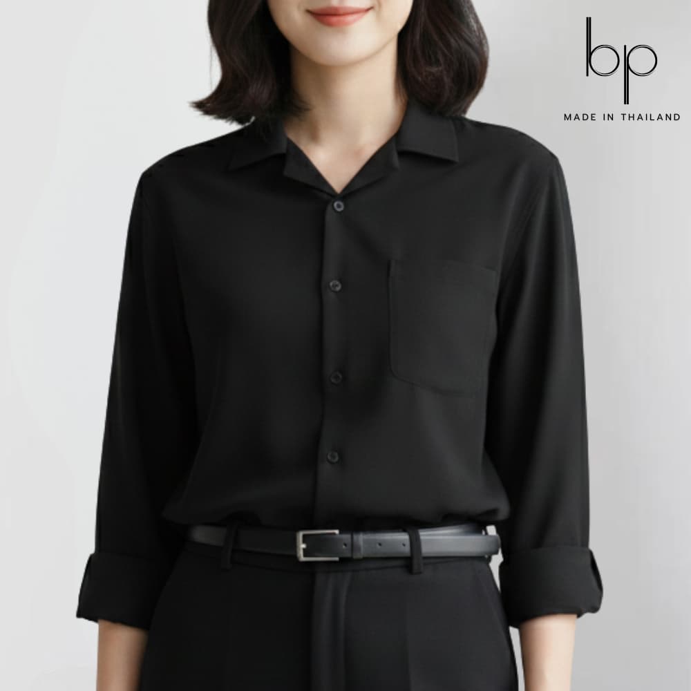 bp เสื้อเชิ้ตแขนยาว7สี คอปก ผ้าไหมอิตาลี ไซส์M-4XL รูปที่ 6