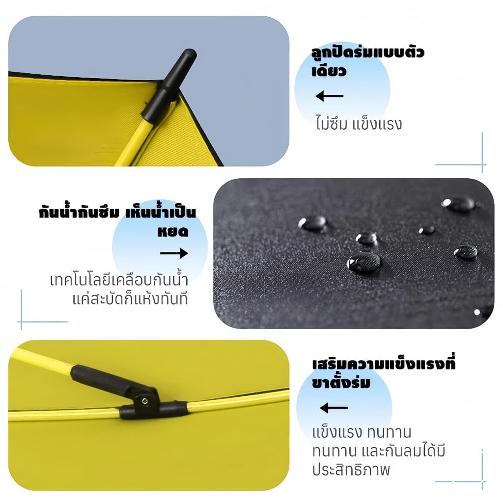 SA ร่มกันฝนกันแดด UV สองชั้น ขนาดใหญ่ อัตโนมัติ ด้ามยาว ทนแรง สำหรับ 1-5 คน ร่มกอล์ฟ ขนาดใหญ่ โครงหนา / ทนแรง รูปที่ 4