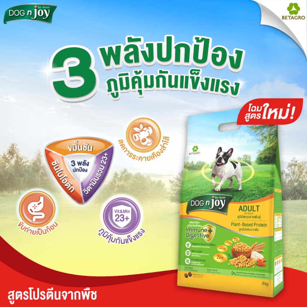 DOG n joy อาหารสุนัขโต แพลนต์เบส 10KG รูปที่ 3