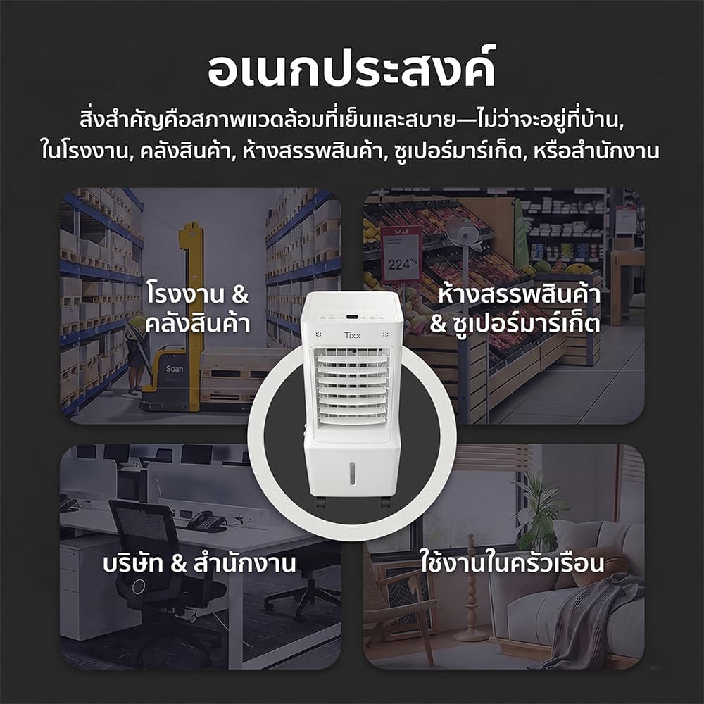 พัดลมแอร์เย็นเคลื่อนที่ ควบคุมง่ายด้วยรีโมท! พัดลมระบายความร้อน 20L เย็นสบายทั้งบ้าน รูปที่ 6