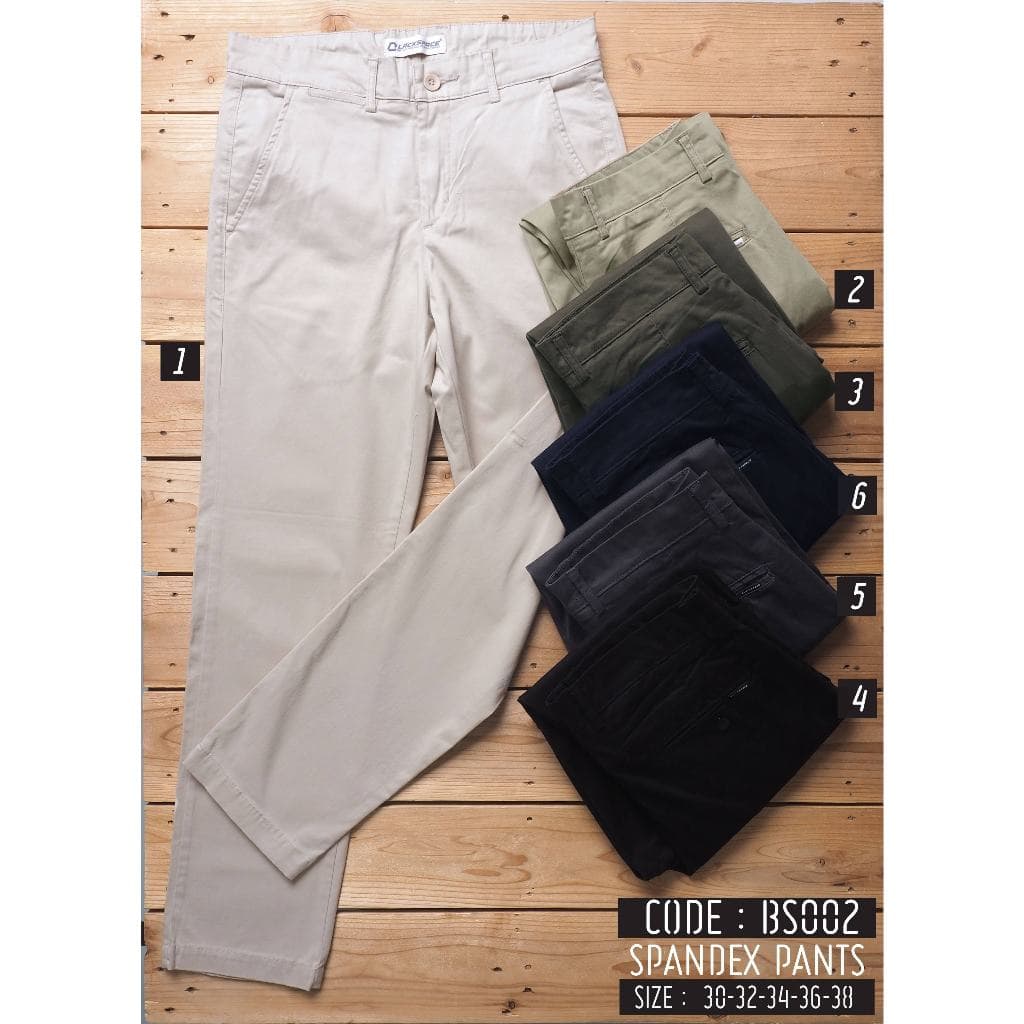 GWBS002 กางเกงขายาว ผู้ชาย ผ้ายืด สีพื้น ยาว 39.5-41 นิ้ว ไซส์ 30-38 รูปที่ 8