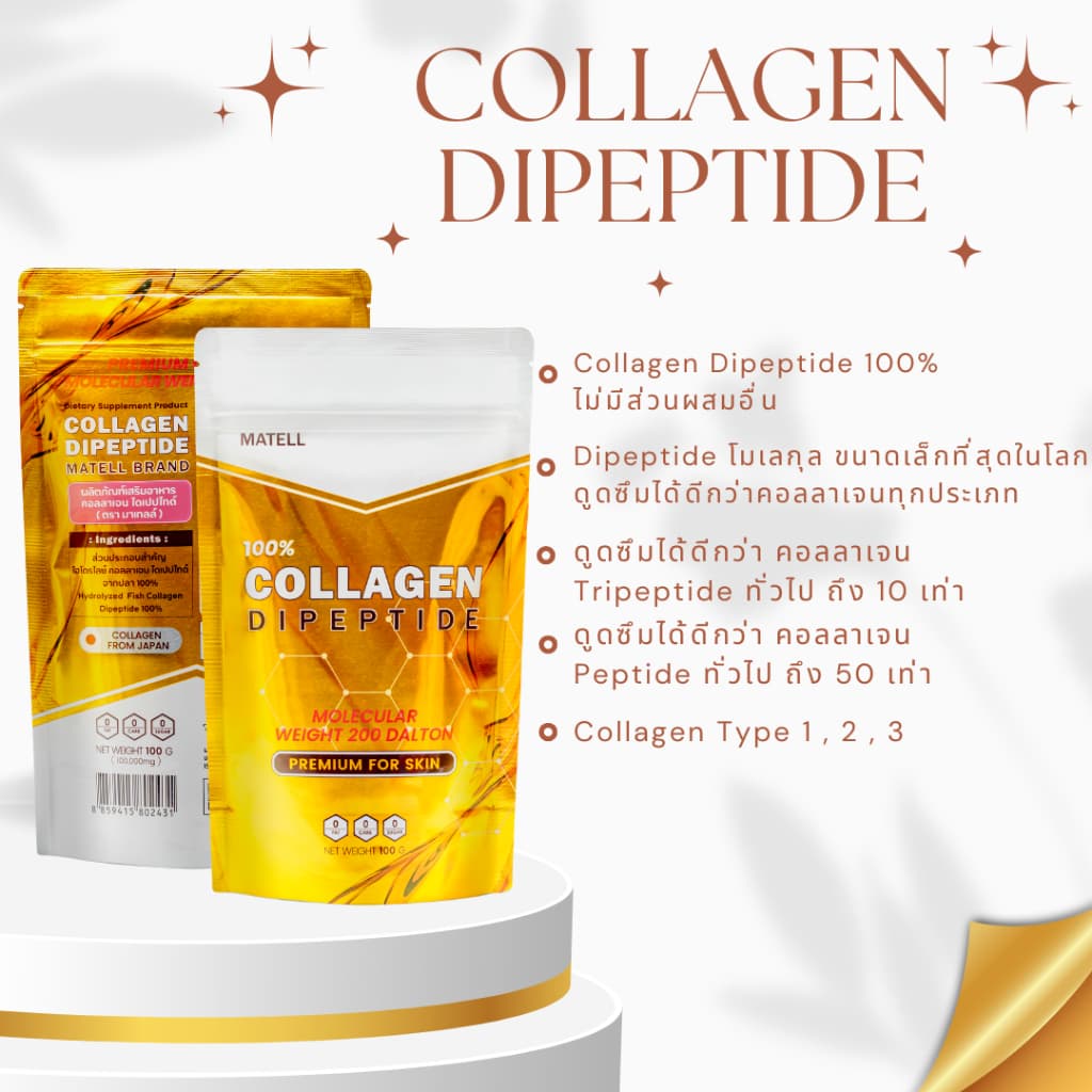MATELL Collagen Dipeptide plus Rice Ceramide คแลลาเจนไดเปปไทด์ บำรุงผิว รูปที่ 2