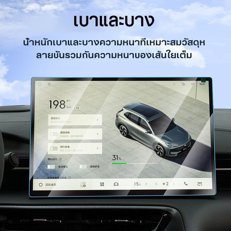 กันรอยจอรถยนต์ ISUZU DMAX MU-X ปี 2020-2024 กันรอยหน้าจอ แบบกระจกนิรภัยและฟิล์ม TPU กันรอยขีดข่วน ป้องกันแสงสะท้อน รูปที่ 9