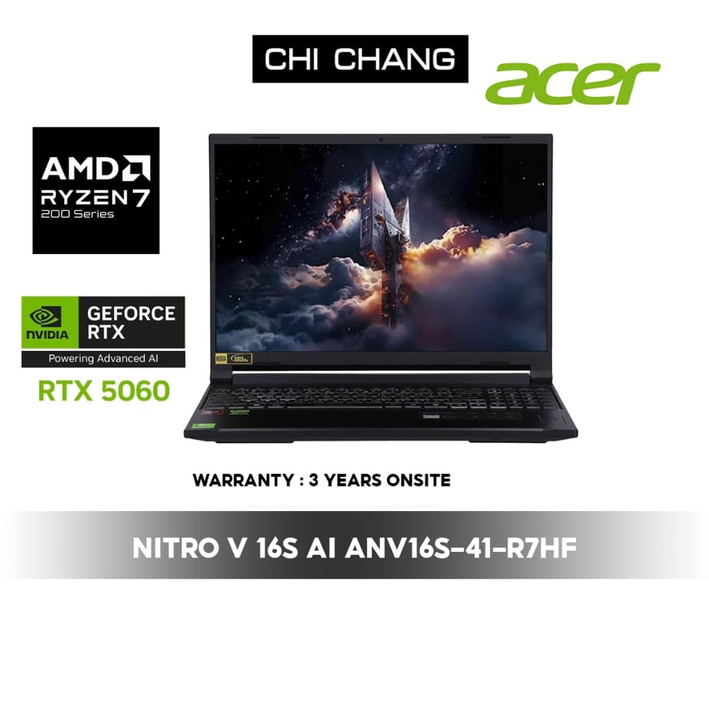 ACER NITRO V 16S ANV16S-41-R7HF/AMD Ryzen 7 AI/ Ram 16 GB/SSD 1 TB/ RTX 5060 รูปที่ 2