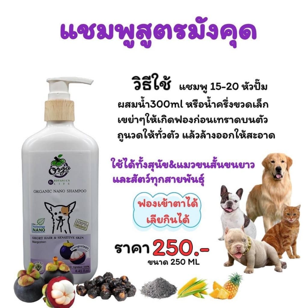 ชุดหยุดขี้เรื้อนหมาแมว เรื้อนเปียกเรื้อนแห้งเชื้อรายีสต์ เซ็ทคู่สุดคุ้ม มังคุด250ml.+สเปรย์200ml. รูปที่ 6