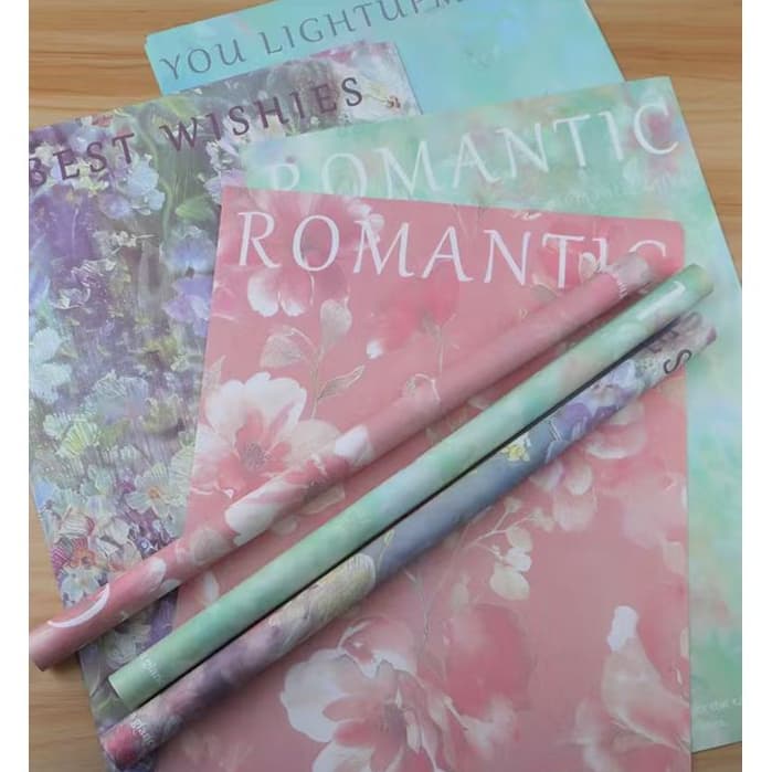 BAG 10แผ่น/แพ็ค กระดาษห่อช่อดอกไม้ แบบช่อ ช่อใหญ่ กระดาษห่อของขวัญ ลายดอกไม้ สีพลาสเทล ตกแต่ง ตัดแต่งดอกไม้ รูปที่ 2