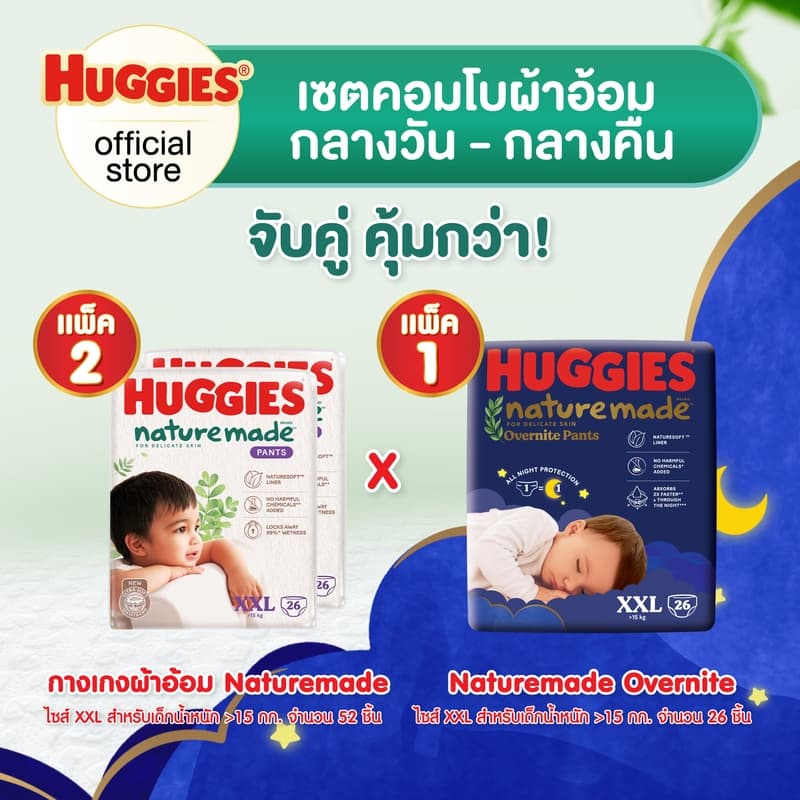 ฮักกี้ส์ เนเจอร์เมด แบบกางเกง + ฮักกี้ส์ เนเจอร์เมด โอเวอร์ไนท์ แบบกางเกง รูปที่ 6