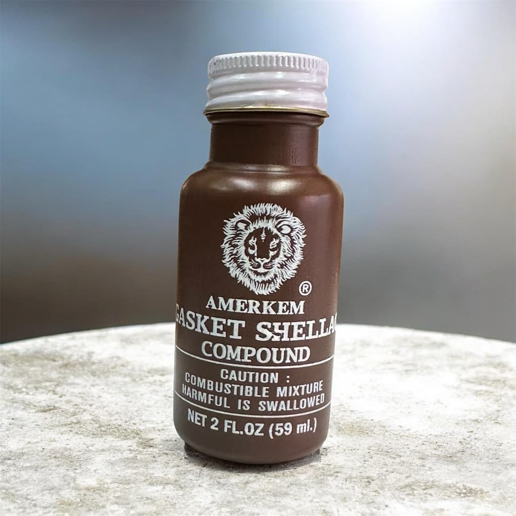 Gasket Shellac Compound แชล็คทาปะเก็น เชลแล็ค น้ำยาทาปะเก็น ตราหัวสิงห์ แท้* ผลิตจากประเทศสหรัฐอเมริกา AMERKEM รูปที่ 4