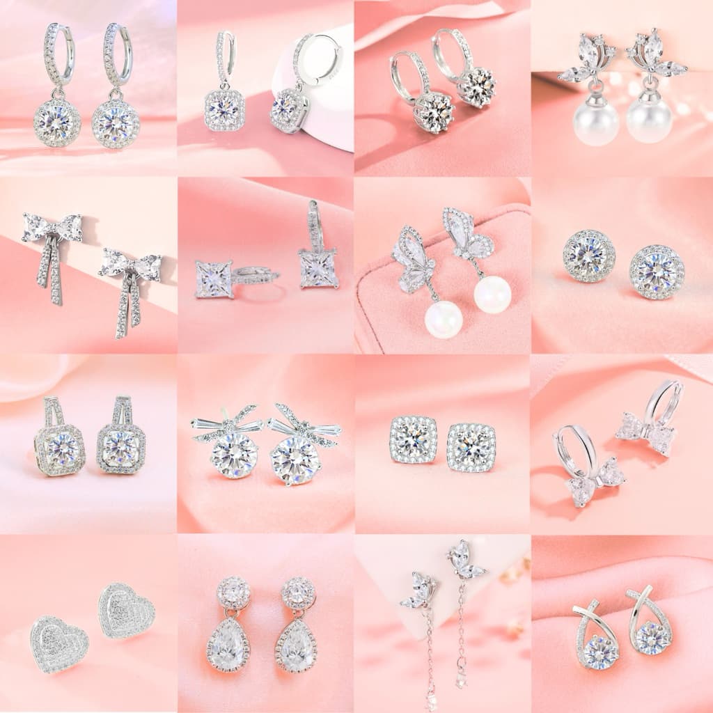 1คู่ ต่างหู CZ CN Jewelry รูปที่ 1