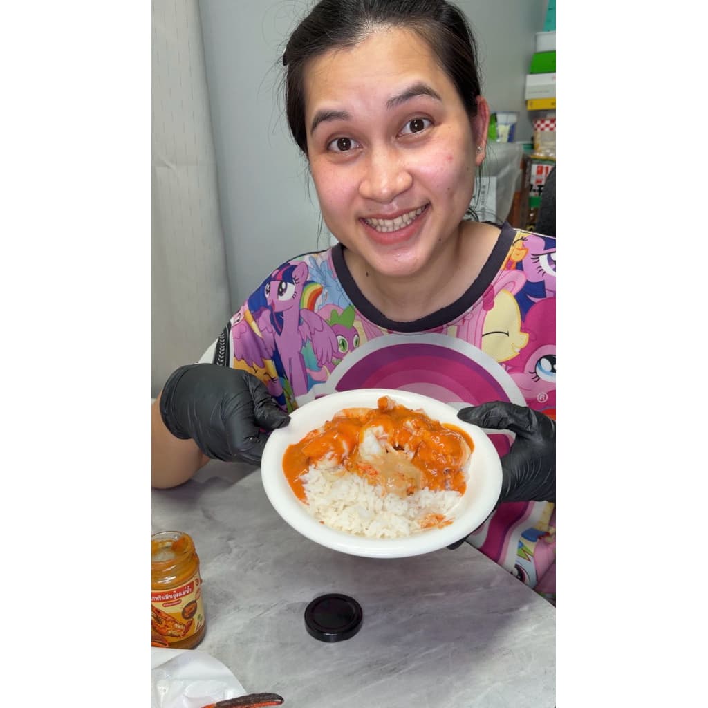 น้ำพริกมันกุ้งแม่น้ำ ใช้มันจากหัวกุ้งแม่น้ำเน้นๆ รสชาติเผ็ดน้อย มีอย. รูปที่ 6