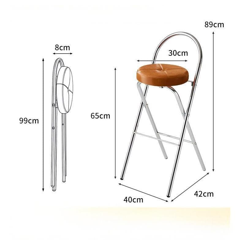 เก้าอี้พับ เก้าอี้บาร์89cm เก้าอี้นวม รับน้ำหนักได้ดี แข็งแรง รับน้ำหนักได้120kg.อพาร์ทเมนต์ขนาดเล็ก เก้าอี้สูงพับได้ รูปที่ 6