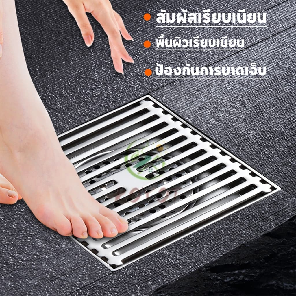 KOYOT ตะแกรงระบายน้ำพื้นห้องน้ำ สแตนเลส 304 แข็งแรง ทนทาน กันกลิ่น กันแมลง กันท่อน้ำท่วม มีขนาด รูปที่ 6