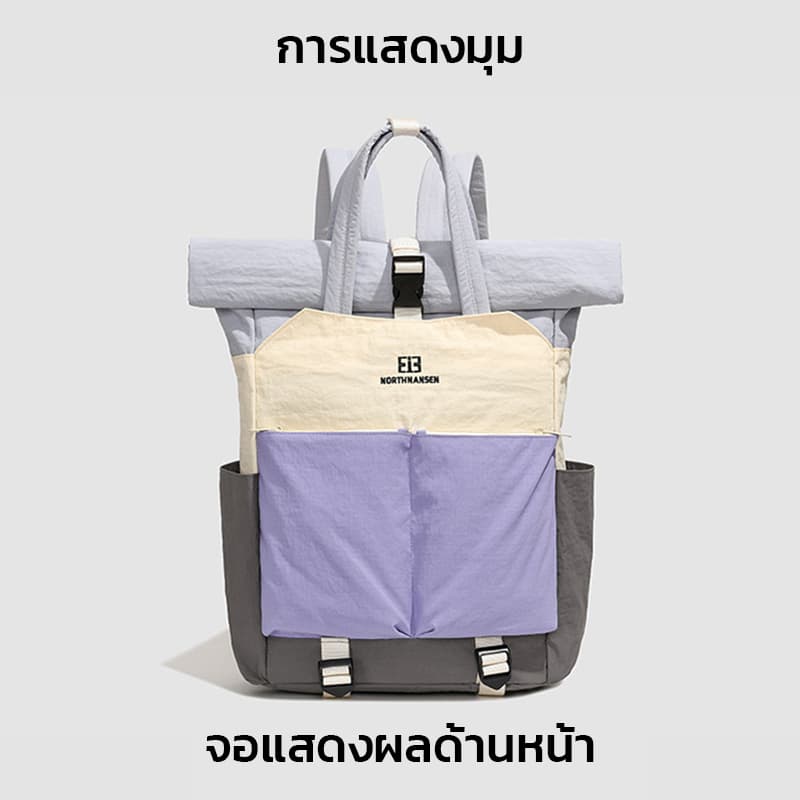 Amiga กระเป๋านักเรียน กระเป๋าเป้สะพายหลัง ความจุขนาดใหญ่เวอร์ชั่นเกาหลีของกระเป๋าเป้สะพายหลัง นักเรียนแฟชั่น รูปที่ 6