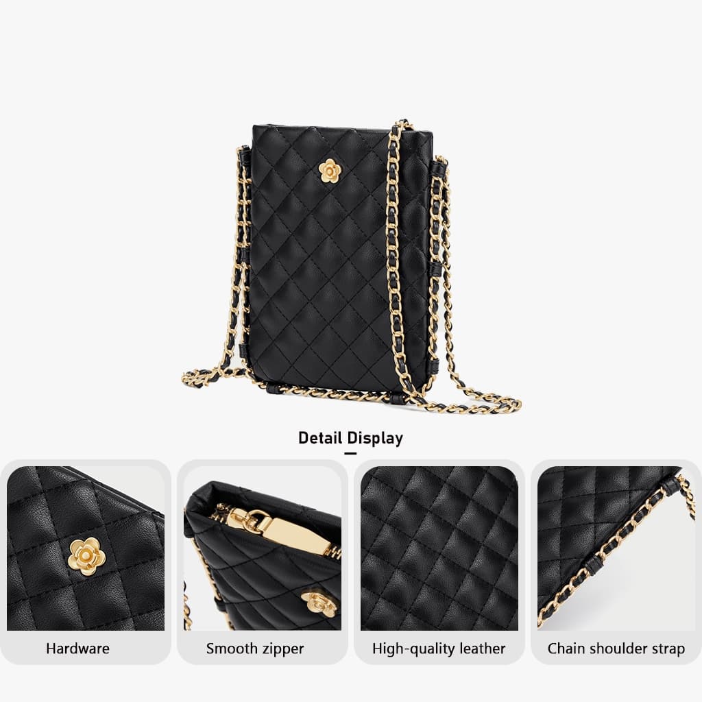 Mini Phone bag กระเป๋าสะพายข้างใส่มือถือ หนังPU สไตส์เกาหลี พร้อมโซ่ กระเป๋าสะพายข้างผู้หญิ รูปที่ 4