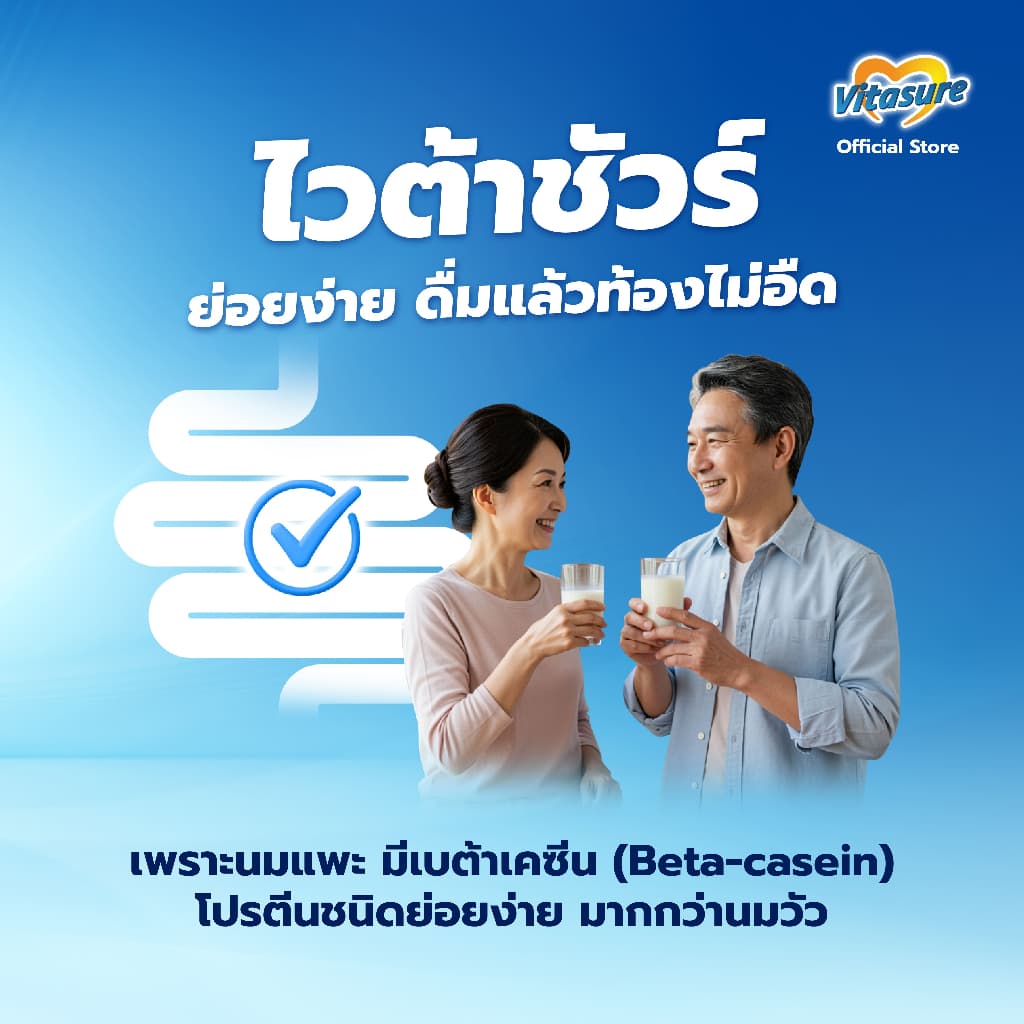 ไวต้าชัวร์ เครื่องดื่มนมแพะเพื่อสุขภาพ กลิ่นวานิลลา ไม่ใส่น้ำตาลทราย ขนาด 350g รูปที่ 3